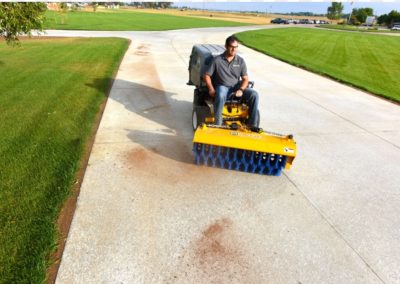 concrete being cleaned
